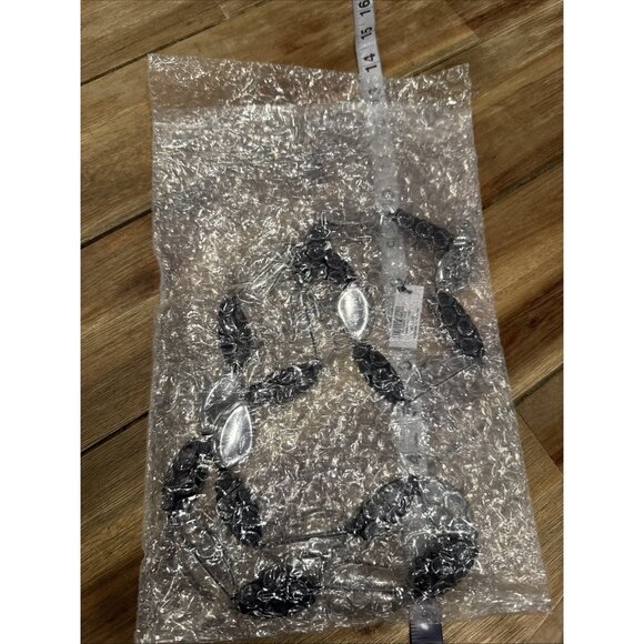 Chicos Faux Black Stone Silver Tone 19" Long Statement Necklace NEW - Picture 14 of 15